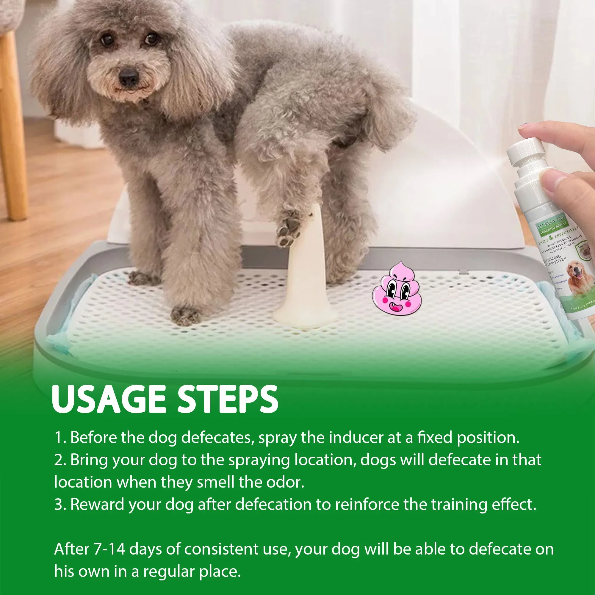 Pet Behavior Training Spray, Potty Training Aid for Indoor and Outdoor Dogs and Puppies, My Dog Peed Again, Prevent Your Pet from Soiling The Carpet - 1.69 Oz.