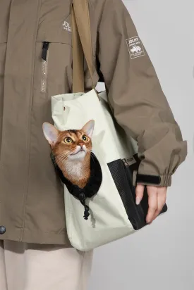 Pet Carry-On: Portable Cat Carrier Bag with Folding Silicone Bowls - Convenient Handbag for Dog and Cat Travel, Perfect for Outings and Adventures!
