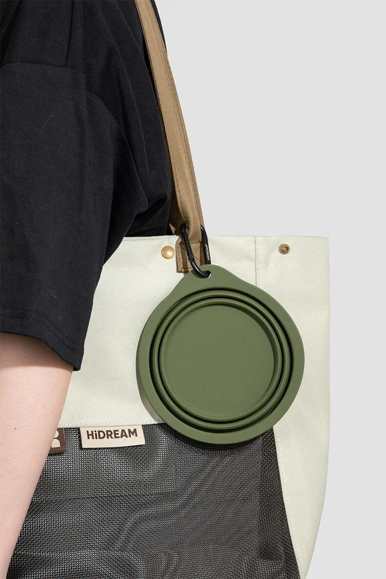 Pet Carry-On: Portable Cat Carrier Bag with Folding Silicone Bowls - Convenient Handbag for Dog and Cat Travel, Perfect for Outings and Adventures!