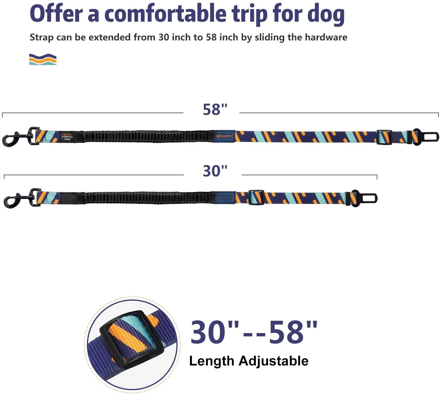 QUMY Adjustable Dog Seat Belt for Car