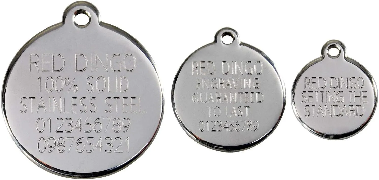 Red Dingo Personalized Paw Print Pet ID Dog Tag (Medium Brown)