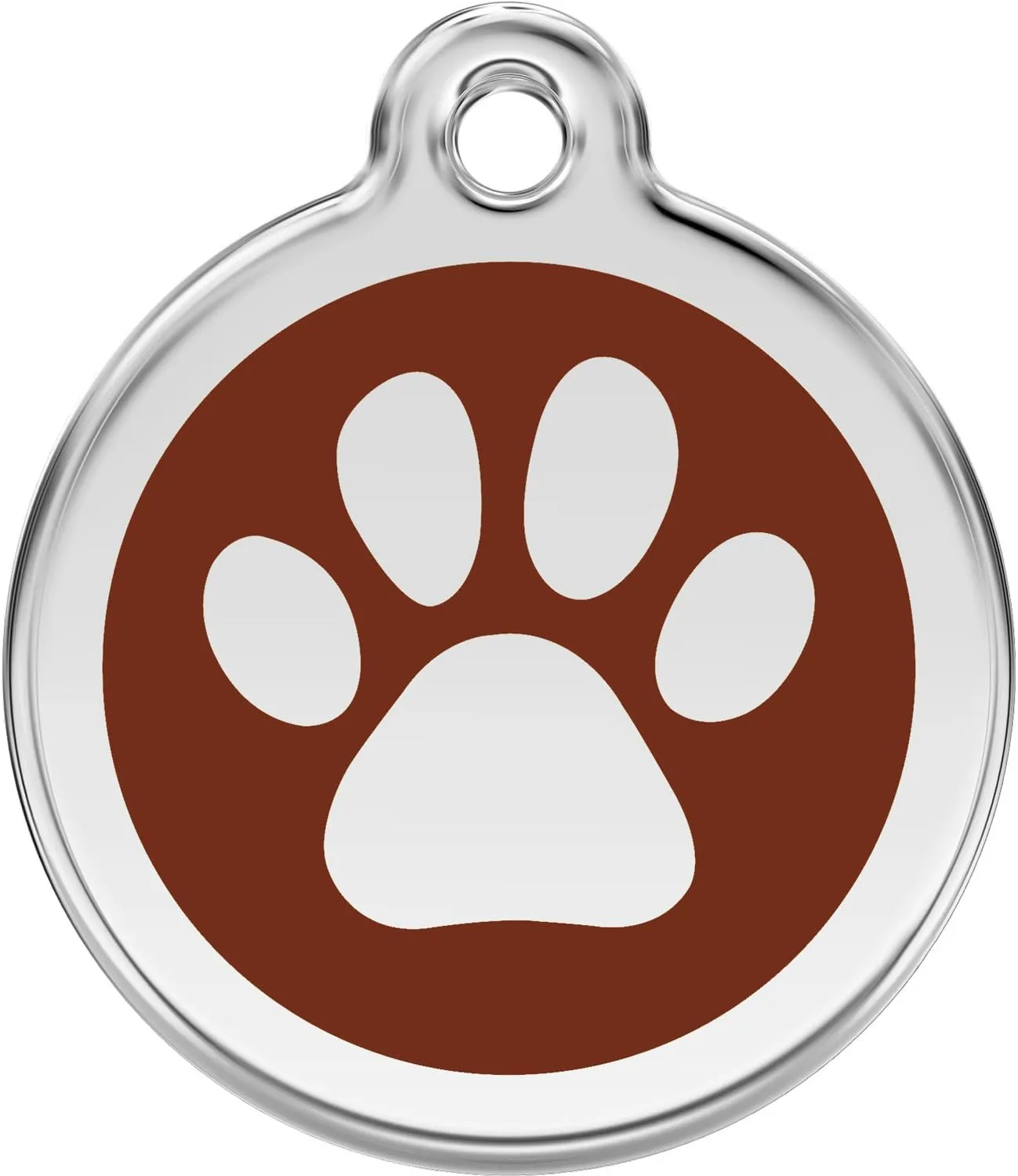 Red Dingo Personalized Paw Print Pet ID Dog Tag (Medium Brown)