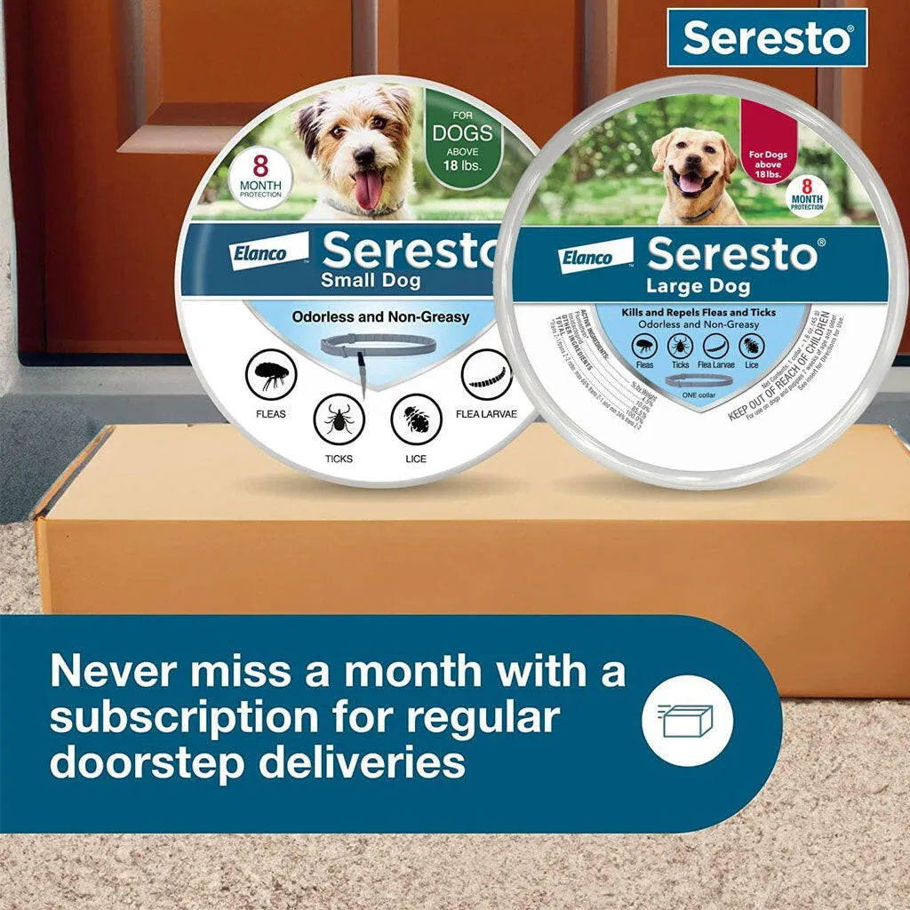 Seresto Flea & Tick Collar for Dogs, over 18 lbs   Flea & Tick Collar for Dogs, up to 18 lbs