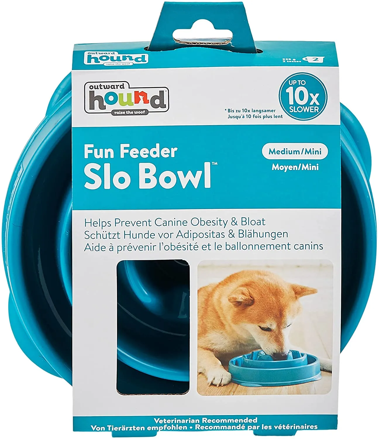 Slo Bowl Fun Feeder Large, Turquoise