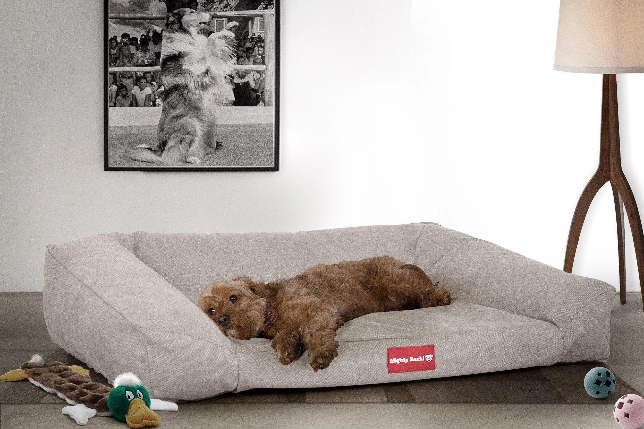 The Sofa - Orthopedic Memory Foam Sofa Dog Bed - Stonewashed Denim Pewter