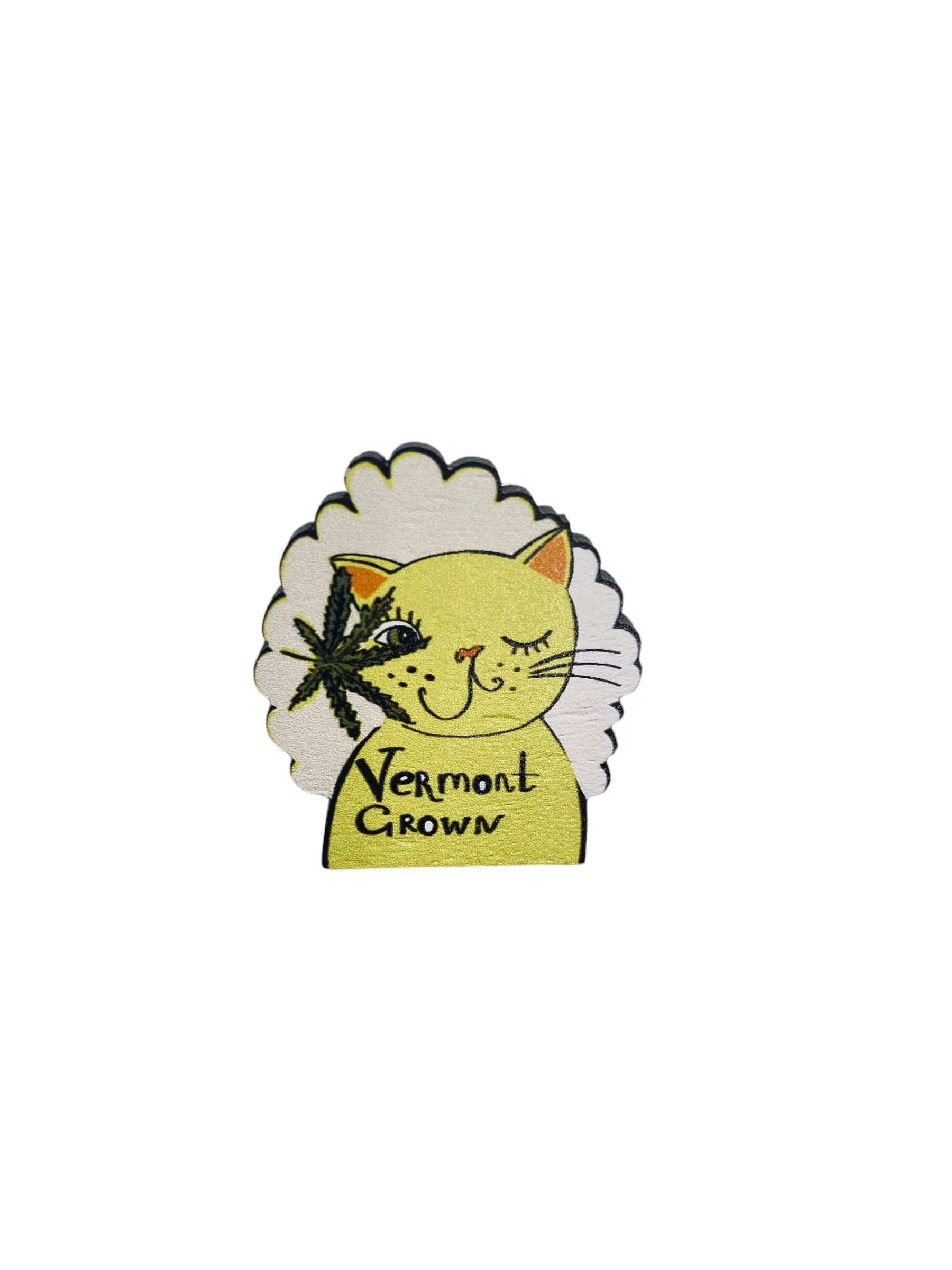 Vermont Grown Cat Brooch