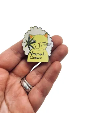 Vermont Grown Cat Brooch