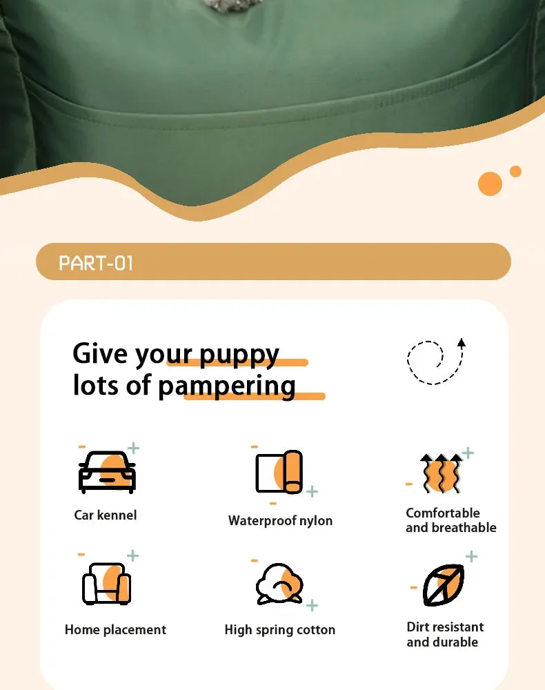 Waterproof Dog Car Seat Cover with Cushion
